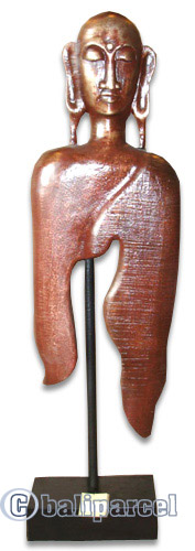 Buddha With Stand, Handmade From Albesia Wood