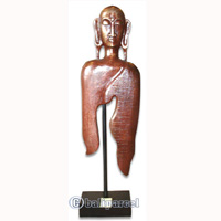 Buddha With Stand, Handmade From Albesia Wood