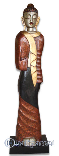 Wooden Buddha, Handmade From Albesia Wood