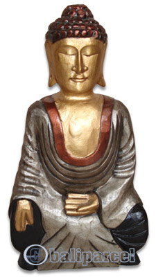 Wooden Buddha Meditating, Handmade From Albesia Wood