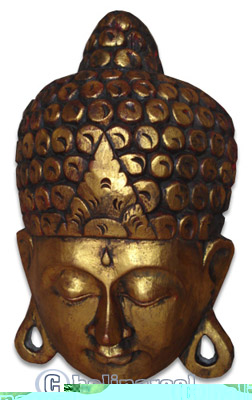 Wooden Buddha Mask, Handmade From Albesia Wood