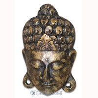 Wooden Buddha Mask, Handmade From Albesia Wood