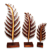 Wooden Stand Medallion Set Of  3, Hand Carved From Albesia Wood 