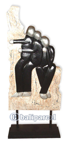 Wooden Stand Abstract, Hand Carved From Albesia Wood