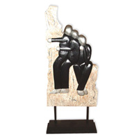 Wooden Stand Abstract, Hand Carved From Albesia Wood