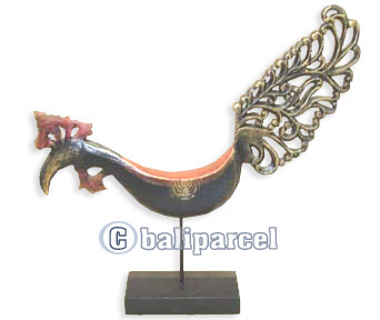 Wooden Stand Chicken, Hand Carved From Albesia Wood