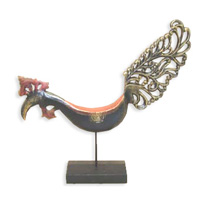Wooden Stand Chicken, Hand Carved From Albesia Wood