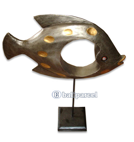Wooden Stand Fish, Hand Carved From Albesia Wood