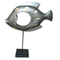 Wooden Stand Fish, Hand Carved From Albesia Wood