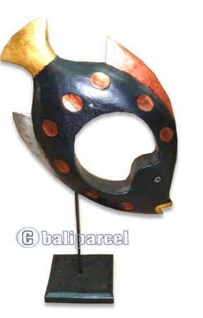 Wooden Stand Fish, Hand Carved From Albesia Wood