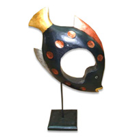 Wooden Stand Fish, Hand Carved From Albesia Wood