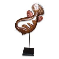 Wooden Stand Fish, Hand Carved From Albesia Wood