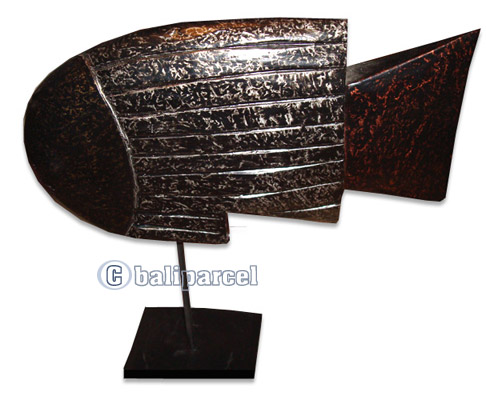 Wooden Stand Fish, Hand Carved From Albesia Wood