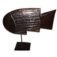 Wooden Stand Fish, Hand Carved From Albesia Wood