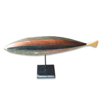 Wooden Stand Fish, Hand Carved From Albesia Wood