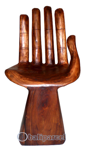 Wooden Chair, Hand Carved From Suar Wood