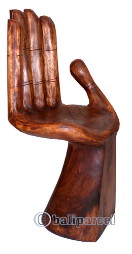 Wooden Chair, Hand Carved From Suar Wood