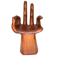 Wooden Chair, Hand Carved From Suar Wood