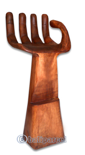 Wooden Bar Chair, Hand Carved From Suar Wood