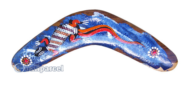 Aboriginal Dot Art Boomerang, Hand Carved From Sono Wood