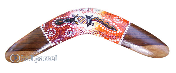 Aboriginal Dot Art Boomerang, Hand Carved From Sono Wood