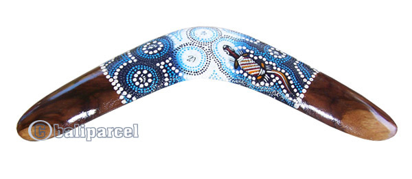 Aboriginal Dot Art Boomerang, Hand Carved From Sono Wood