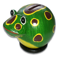 Wooden Coins Box, Hand Carved From Albesia Wood