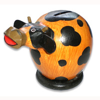 Wooden Coins Box, Hand Carved From Albesia Wood