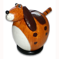 Wooden Coins Box, Hand Carved From Albesia Wood