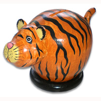 Wooden Coins Box, Hand Carved From Albesia Wood