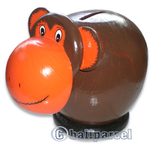Wooden Coins Box, Hand Carved From Albesia Wood