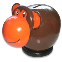 Wooden Coins Box, Hand Carved From Albesia Wood