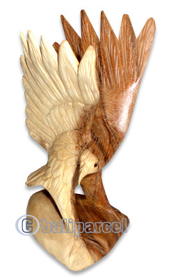 Wooden Playing Eagle, Hand Carved From Suar Wood