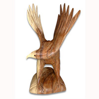 Wooden Playing Eagle, Hand Carved From Suar Wood