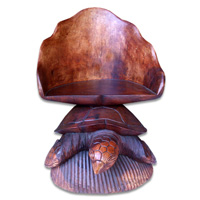 Wooden Turtle Carving, Hand Carved From Suar Wood