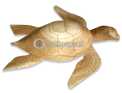 Wooden Turtle Carving, Hand Carved From Hibiscus Wood