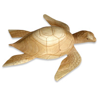 Wooden Turtle Carving, Hand Carved From Hibiscus Wood