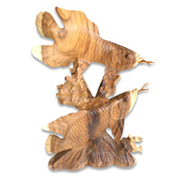Wooden Arowana Fish, Hand Carved From Suar Wood
