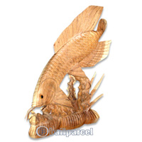 Wooden Arowana Fish, Hand Carved From Suar Wood
