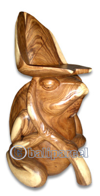 Wooden Frog Chair, Hand Carved From Suar Wood