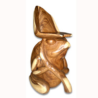 Wooden Frog Chair, Hand Carved From Suar Wood