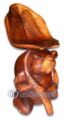 Wooden Frog Chair, Hand Carved From Suar Wood