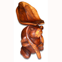 Wooden Frog Chair, Hand Carved From Suar Wood