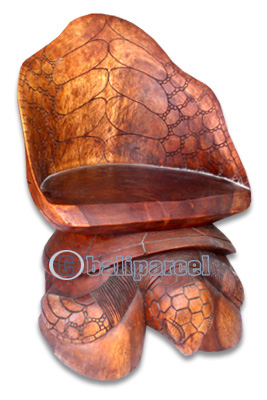 Wooden Turtle Chair, Hand Carved From Suar Wood