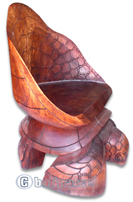 Wooden Turtle Chair, Hand Carved From Suar Wood