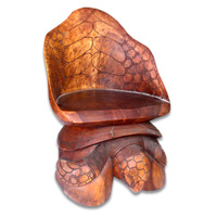 Wooden Turtle Chair, Hand Carved From Suar Wood