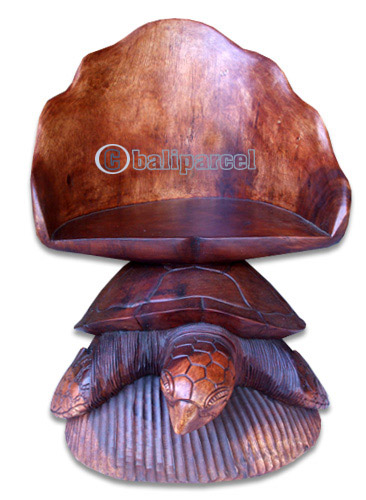 Wooden Turtle Chair, Hand Carved From Suar Wood