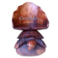 Wooden Turtle Chair, Hand Carved From Suar Wood