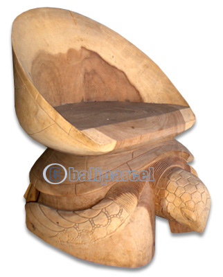Wooden Turtle Chair, Hand Carved From Suar Wood