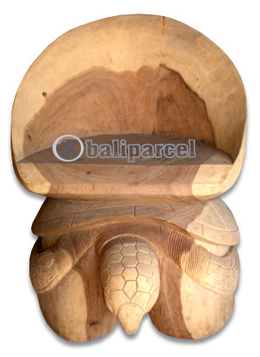 Wooden Turtle Chair, Hand Carved From Suar Wood